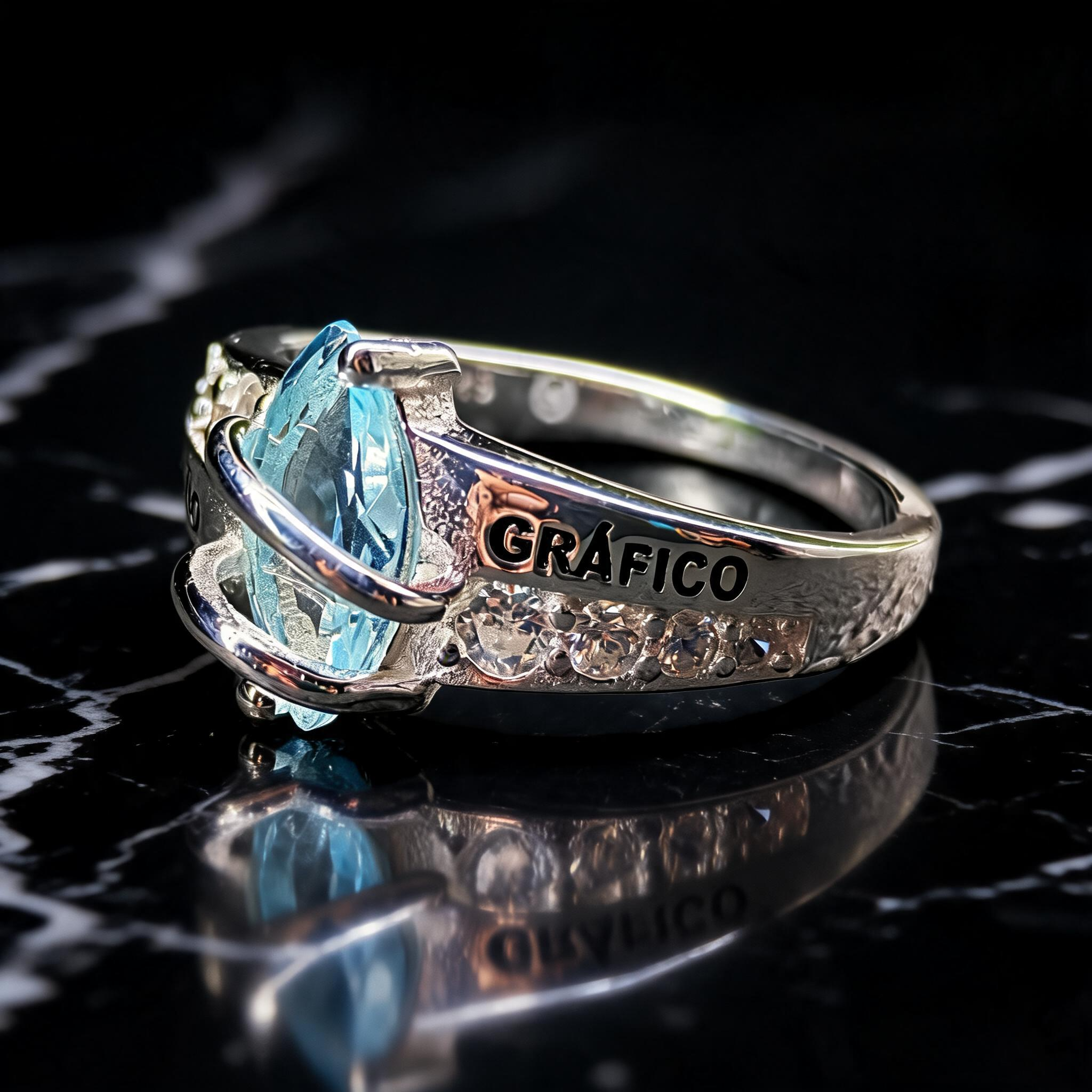 Anillo Diseño Gráfico Modelo 007 - Piedra Vertical Moderna