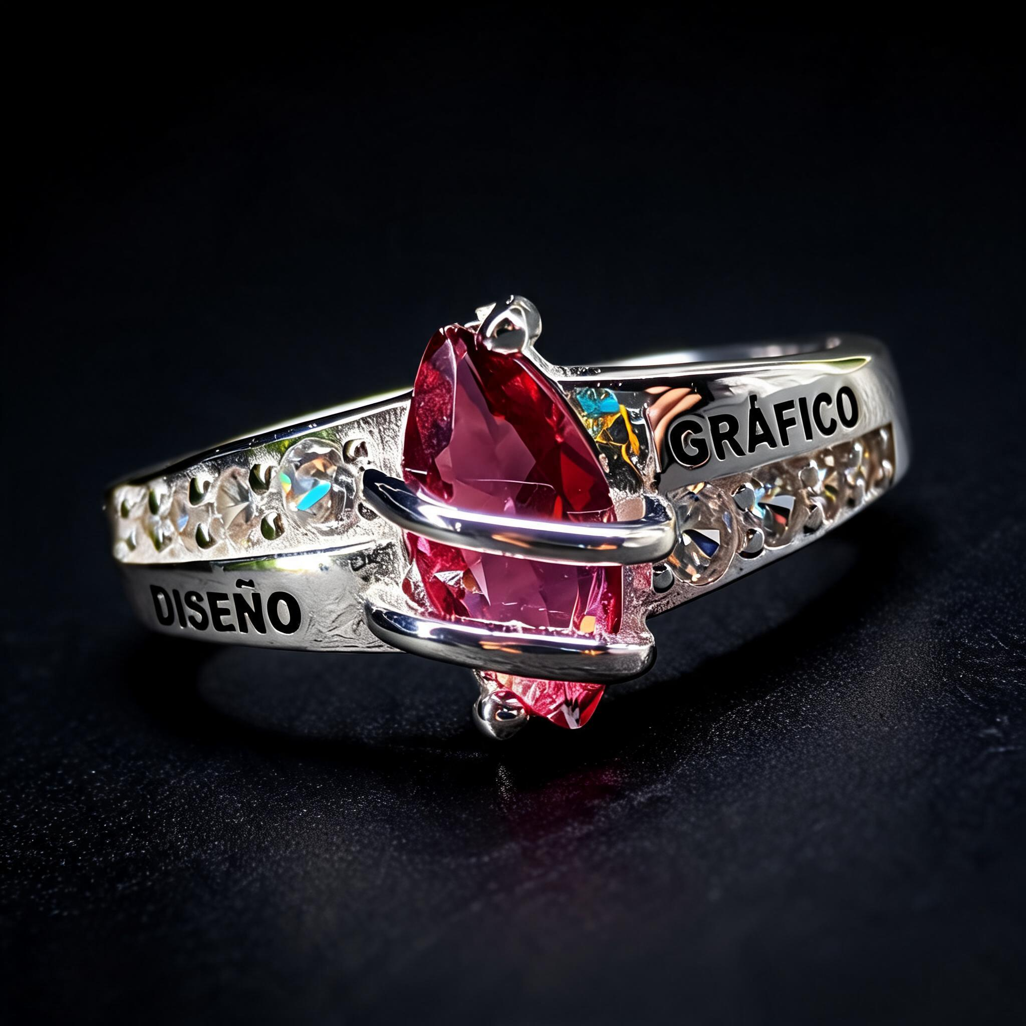 Anillo Diseño Gráfico Modelo 007 - Piedra Vertical Moderna