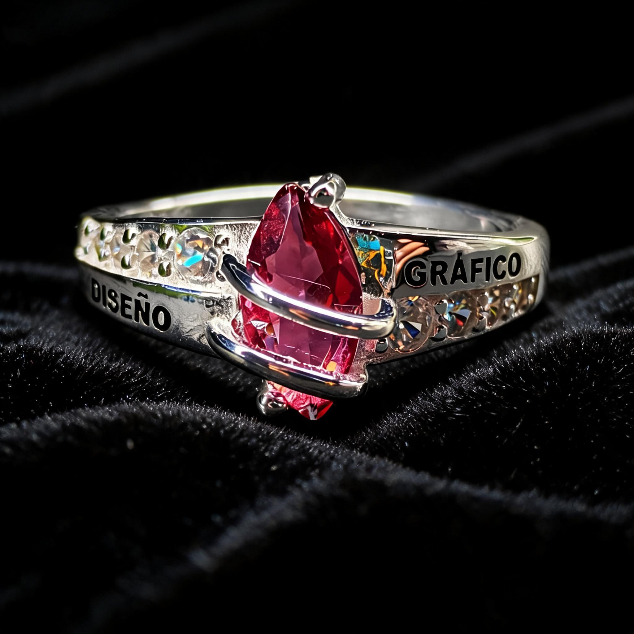 Anillo Diseño Gráfico Modelo 007 - Piedra Vertical Moderna