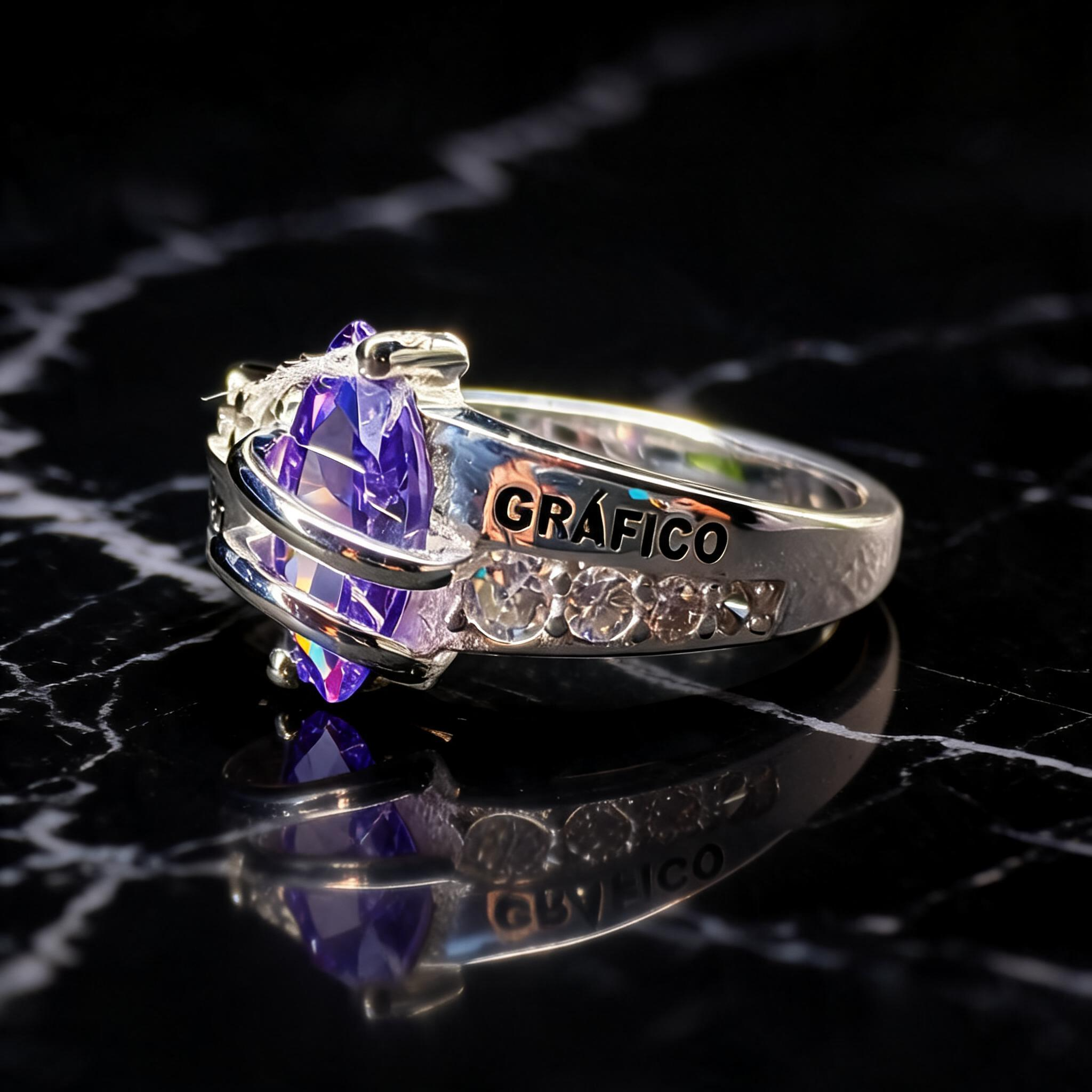 Anillo Diseño Gráfico Modelo 007 - Piedra Vertical Moderna