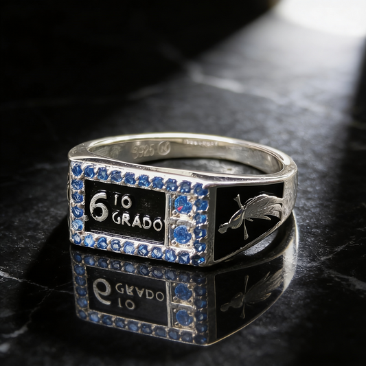 Anillo de Sexto Grado Clásico en Plata 925 - SXT04