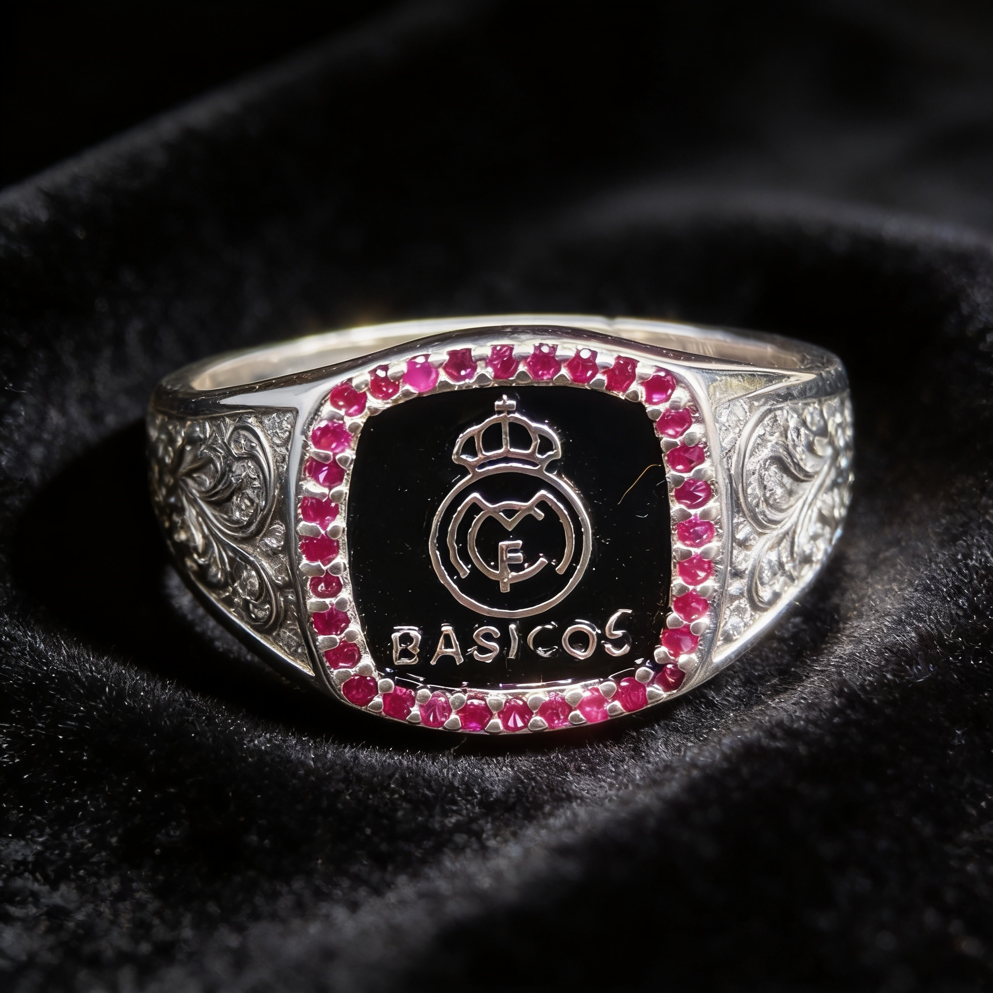 GR-3B-08 - Anillo rectangular 'Basicos' con escudo RM