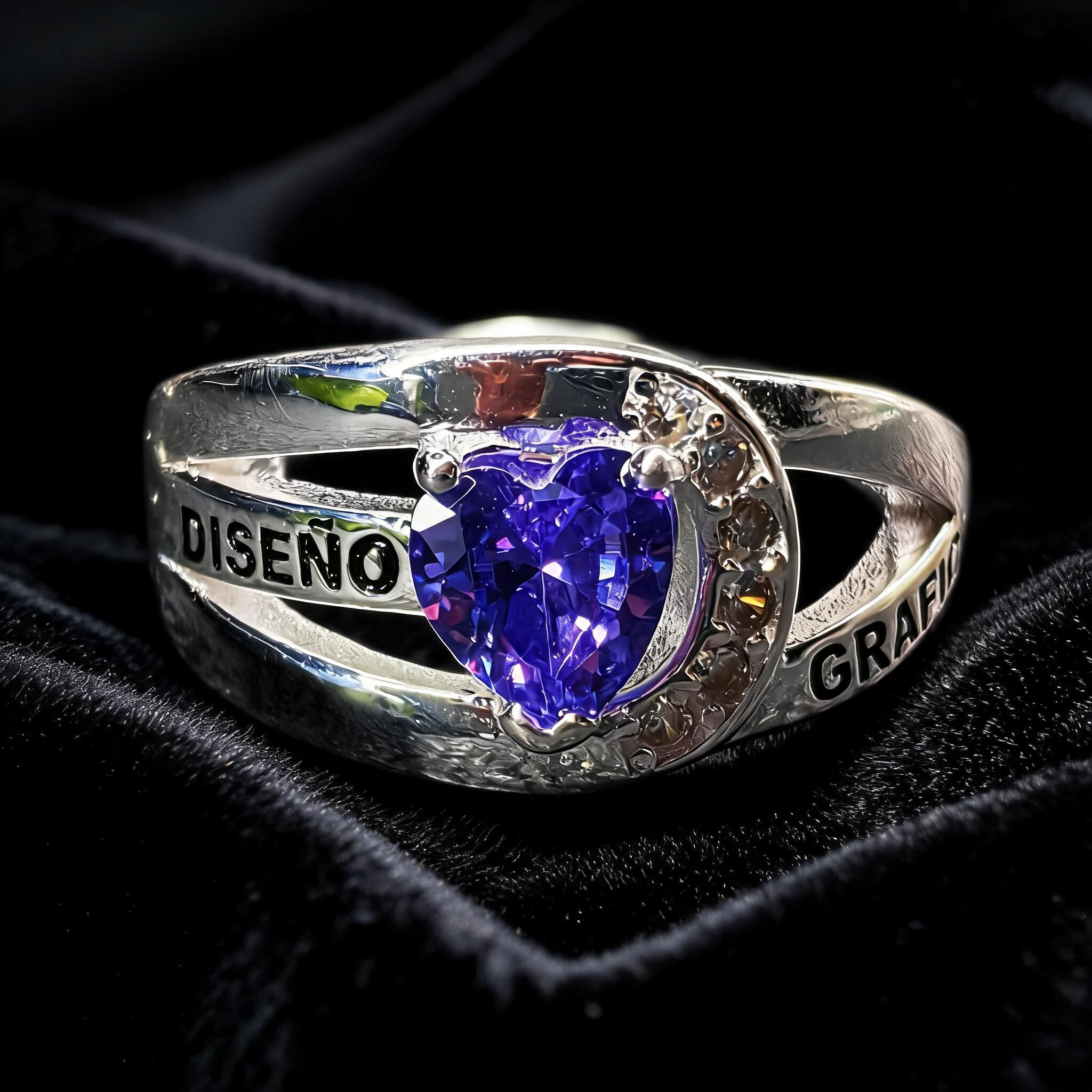 Anillo Diseño Gráfico Modelo 008 - Piedra Corazón