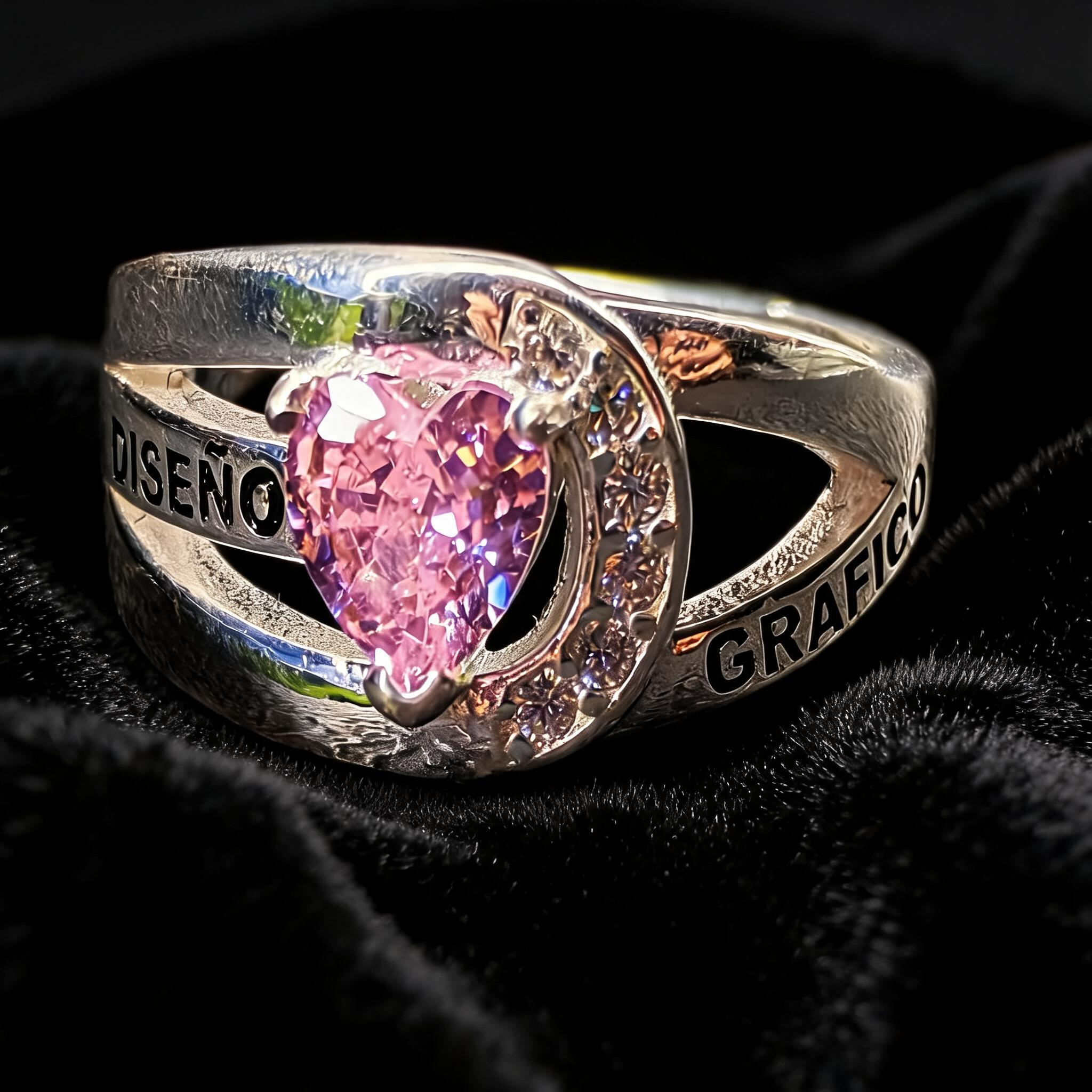 Anillo Diseño Gráfico Modelo 008 - Piedra Corazón