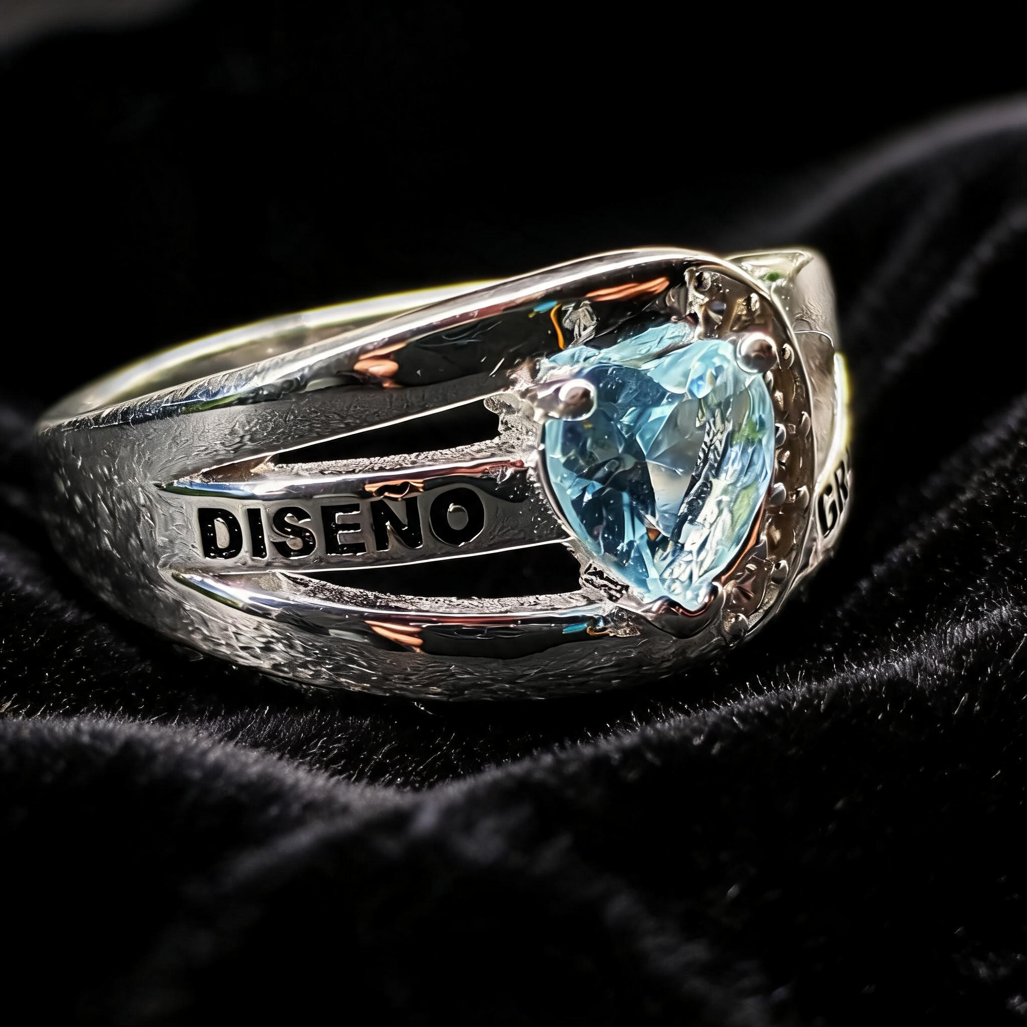 Anillo Diseño Gráfico Modelo 008 - Piedra Corazón