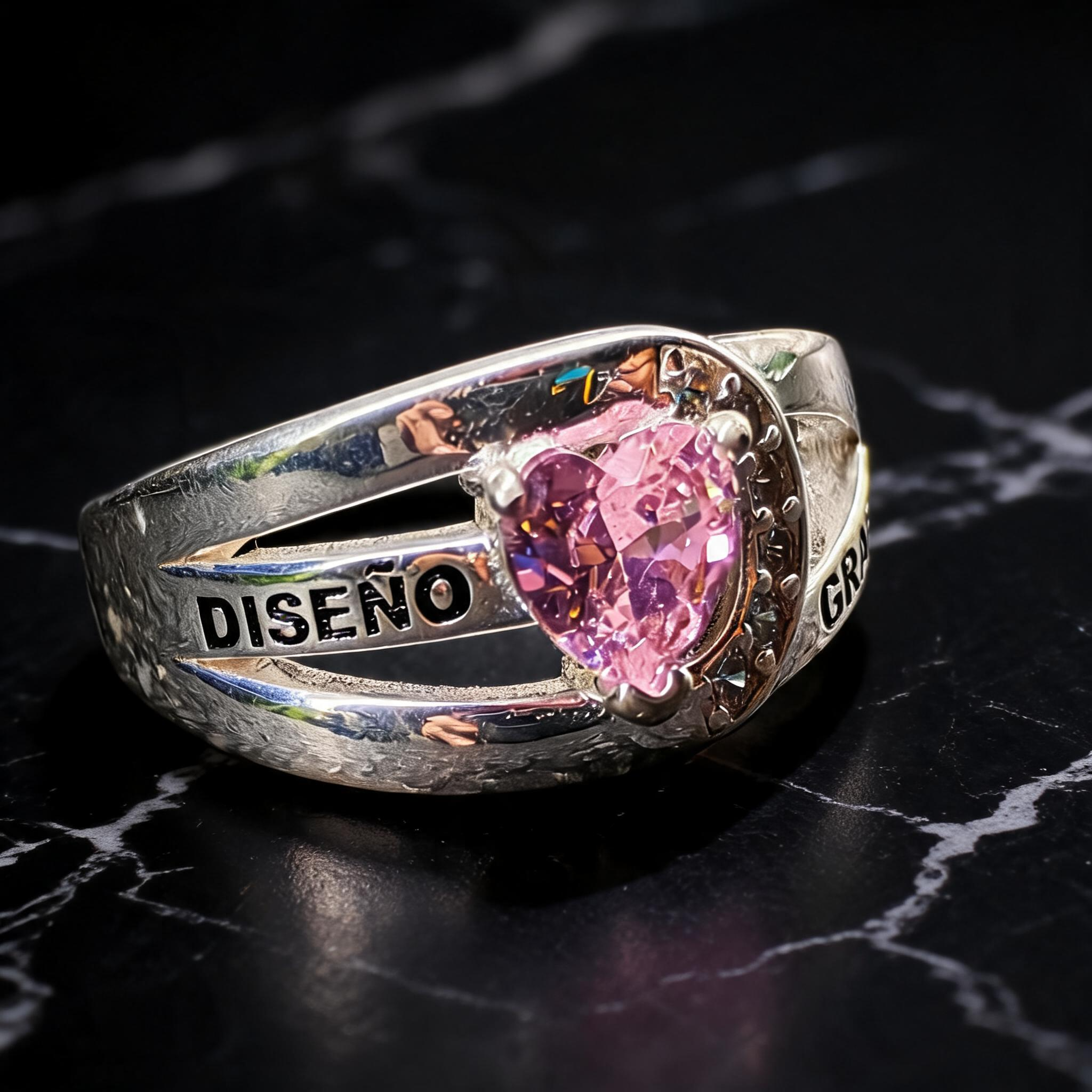 Anillo Diseño Gráfico Modelo 008 - Piedra Corazón
