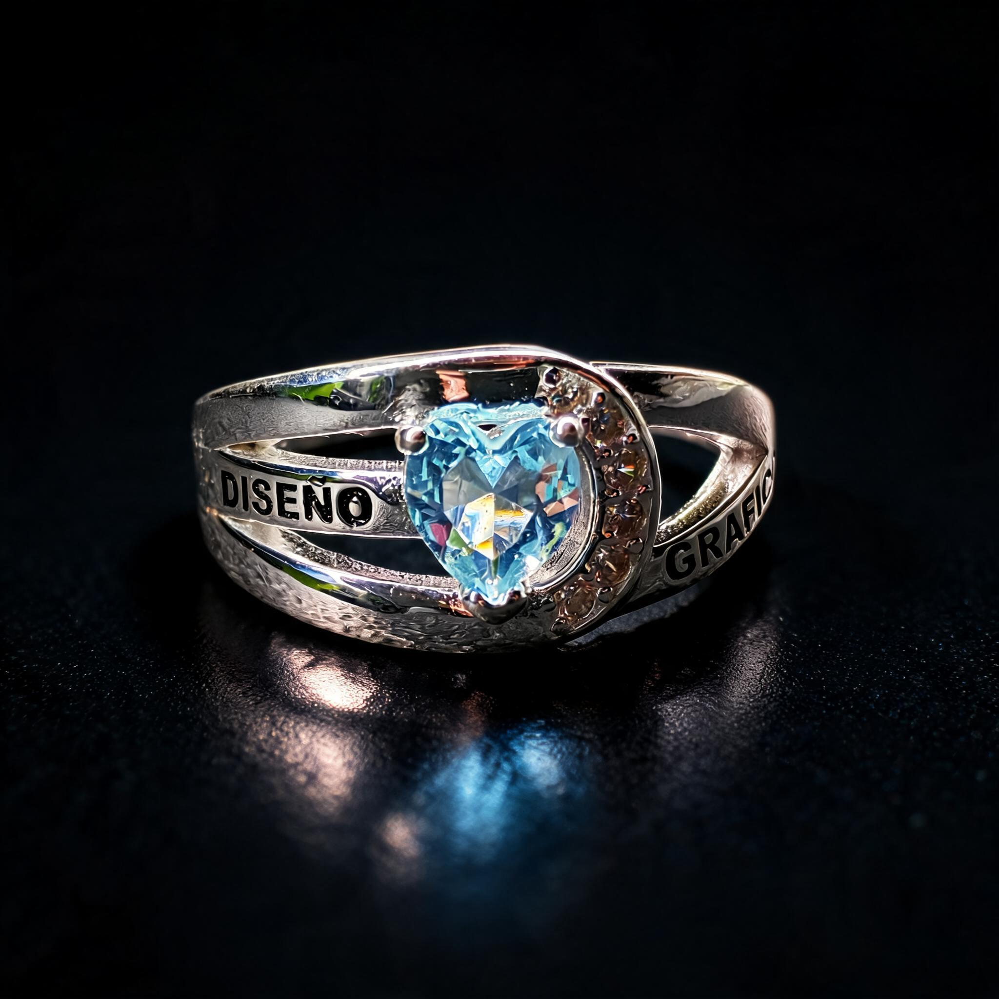 Anillo Diseño Gráfico Modelo 008 - Piedra Corazón