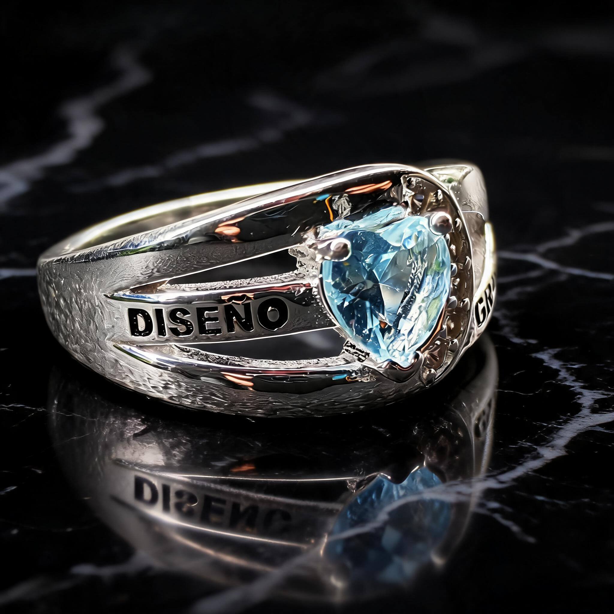 Anillo Diseño Gráfico Modelo 008 - Piedra Corazón