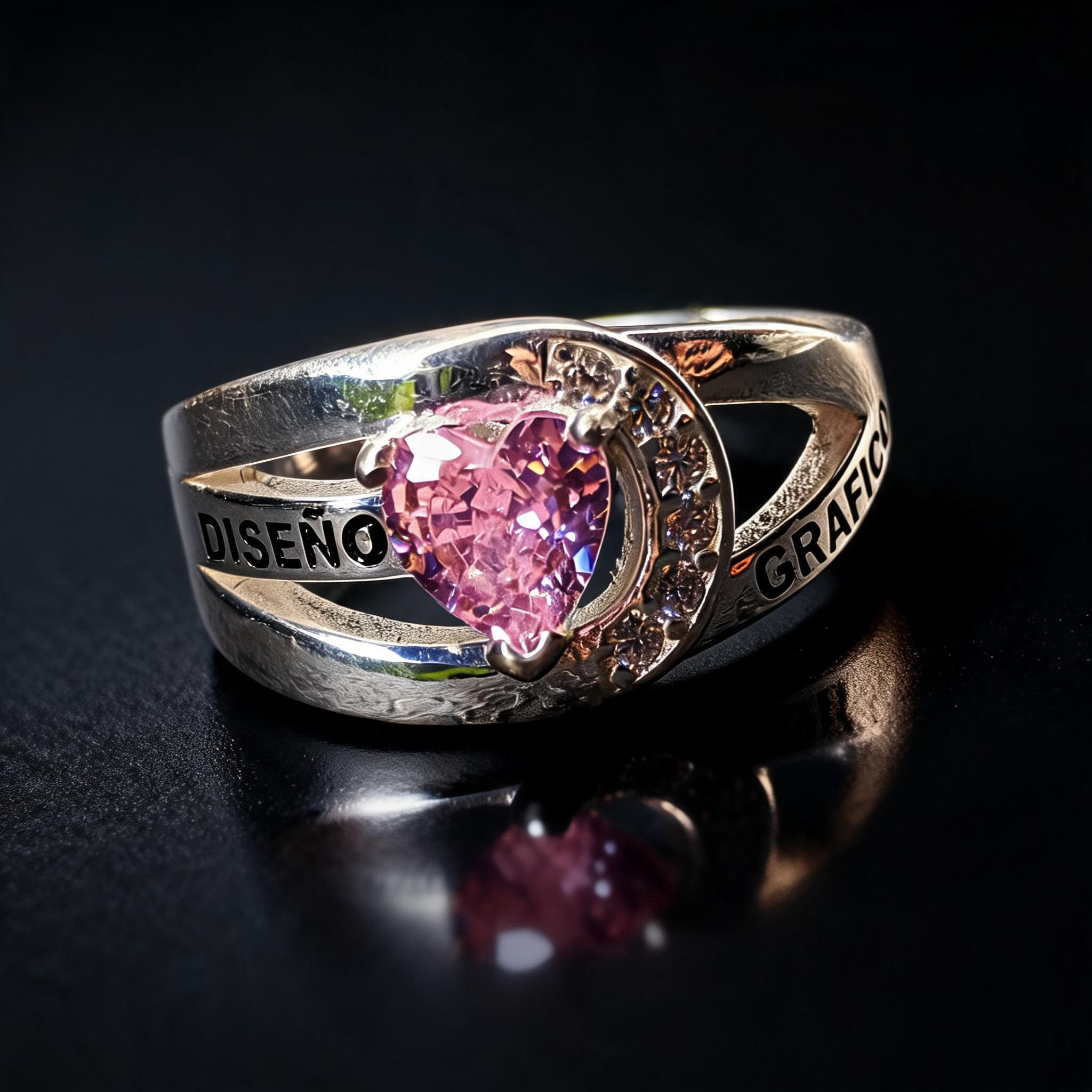 Anillo Diseño Gráfico Modelo 008 - Piedra Corazón